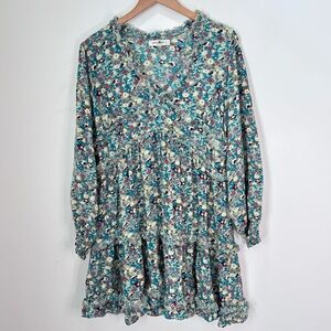 NATURAL LIFE Floral Dress - Blue and Red